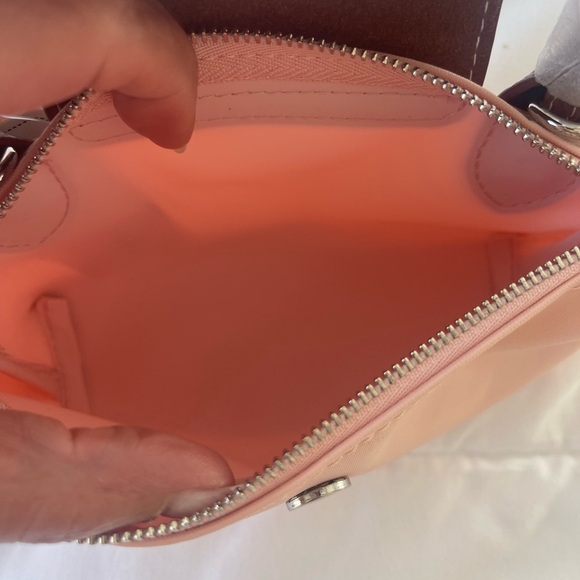 PINK CLOUDS MINI BAG W BROWN DETAIL AND CROSSBODY STRAP! NWT - Picture 5 of 6